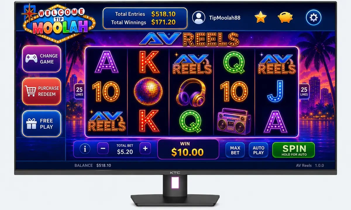 AV Reels gameplay screenshot on Moolah